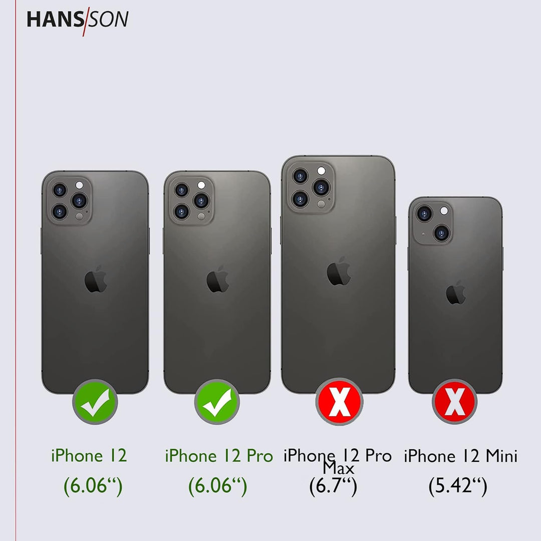 HANS/SON Hülle aus Echtleder | iPhone 12 / iPhone 12 Pro Ledercase | Stossfest | Dünn | Hochwertig |
