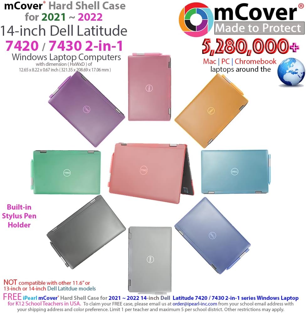 mCover Schutzhülle nur kompatibel mit Dell Latitude 7420 7430 Laptop oder 2-in-1 Windows-Notebook (3