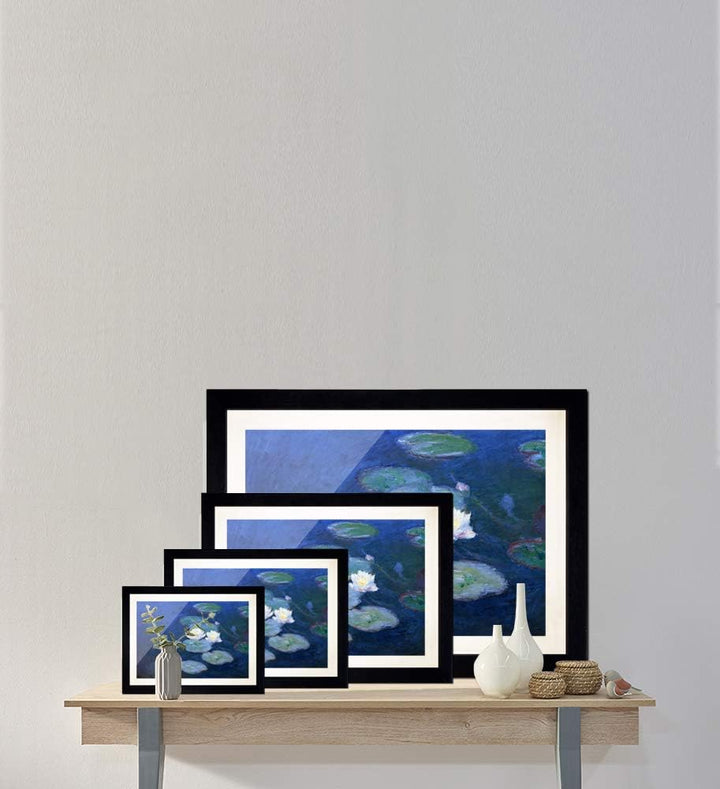 Bild mit Rahmen - Claude Monet Seerosen 80x60 cm ca. A1 - Gerahmter Kunstdruck inkl. Galerie Passepa