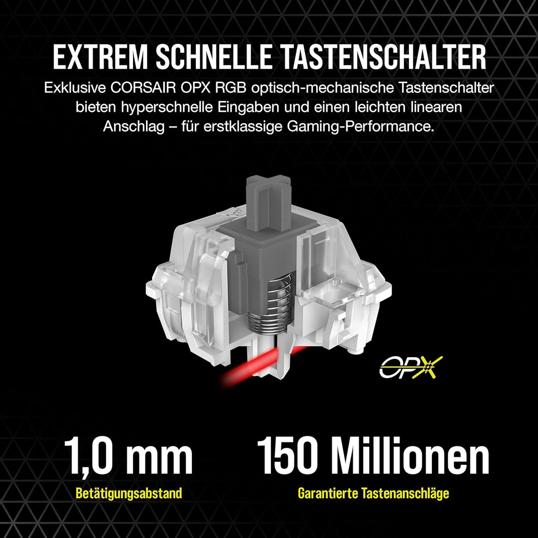 CORSAIR K70 PRO RGB Optisch-Mechanische Kabelgebundene Gaming-Tastatur - OPX Linear-Schalter - PBT D