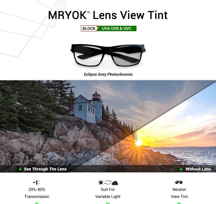 Mryok Ersatzgläser für Oakley Turbine Rotor Nicht Polarisiert - Eclipse Grey Photochrom. Mryok, Nich