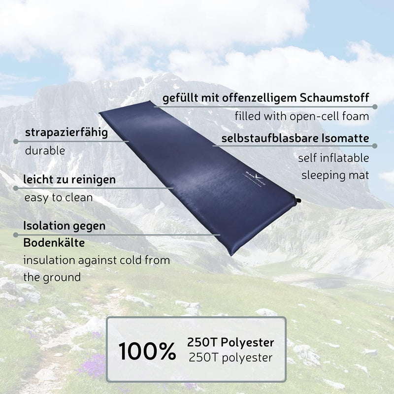 Black Crevice selbstaufblasbare Luftmatratze I Isomatte selbstaufblasend I Outdoor-Isomatte I aufbla