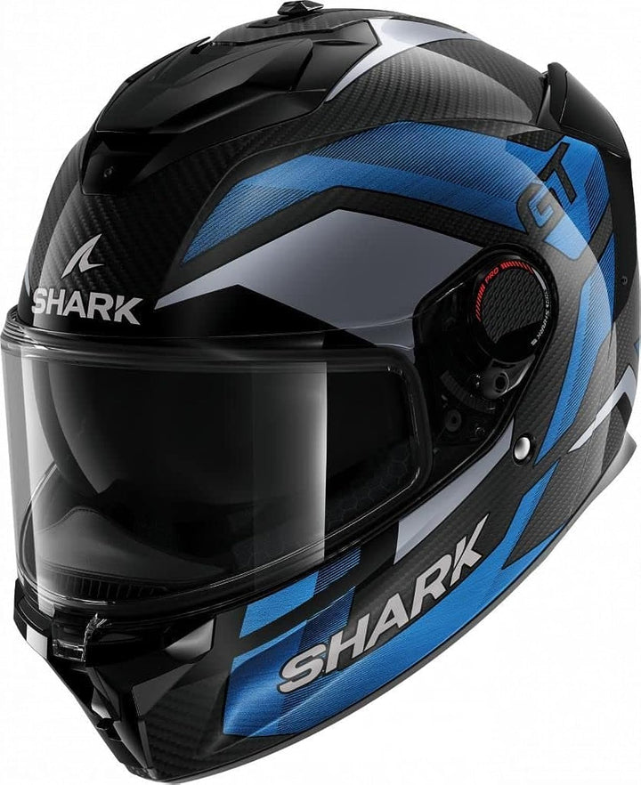 Shark Spartan GT Pro Ritmo Carbon Carbon Blue Chrom DBU Full Face Helmet, M