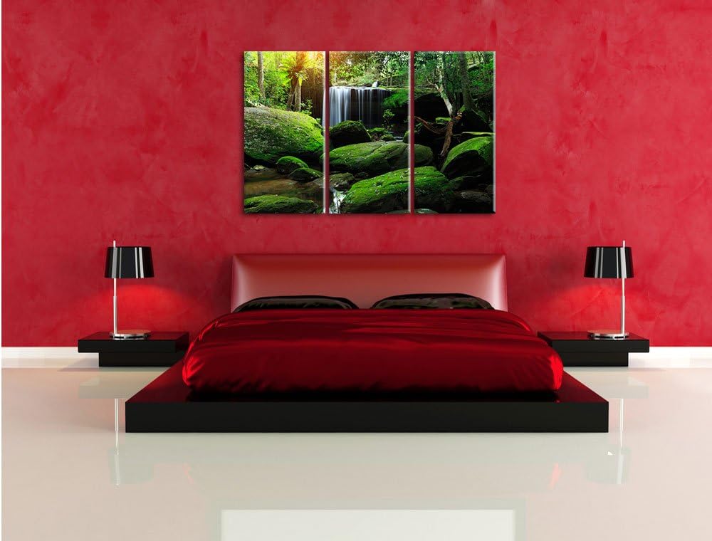 Pixxprint Regenwald in Thailand als Leinwandbild - Grösse: 3-Teilig (120x80cm) - Wandbild - Kunstdru