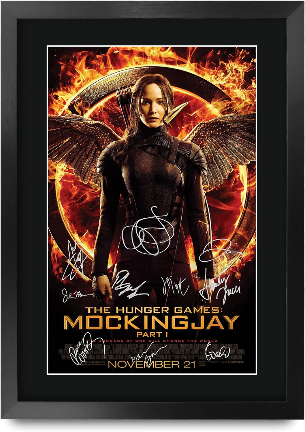 HWC Trading FR A3 The Hunger Games 3 Mockingjay Teil 1 Jennifer Lawrence Gifts Gedrucktes Autogramm-