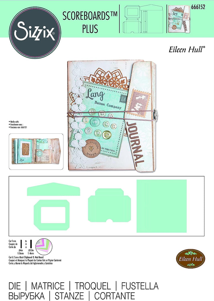Sizzix ScoreBoards Plus Die Frame Pocket Journal von Eileen Hull | 666152 | Steel-Rule Stanzschablon