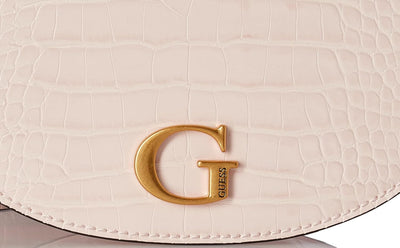 Guess Damen Creme Danna Saddle Bag, Rosa, Einheitsgrösse