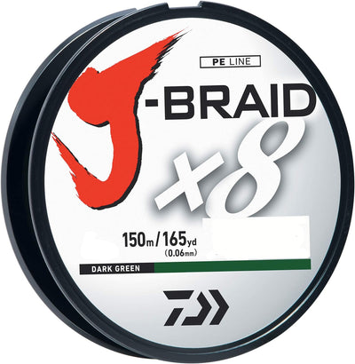 Daiwa J-Braid 300M 8-Strand Woven Round Braid Line dunkelgrün 30 lb, dunkelgrün 30 lb