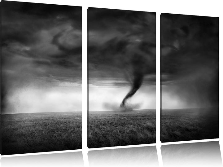 Pixxprint Naturgewalt Tornado als Leinwandbild/Grösse: 3 Teilig (120x80 cm) cm/Wandbild/Kunstdruck/f
