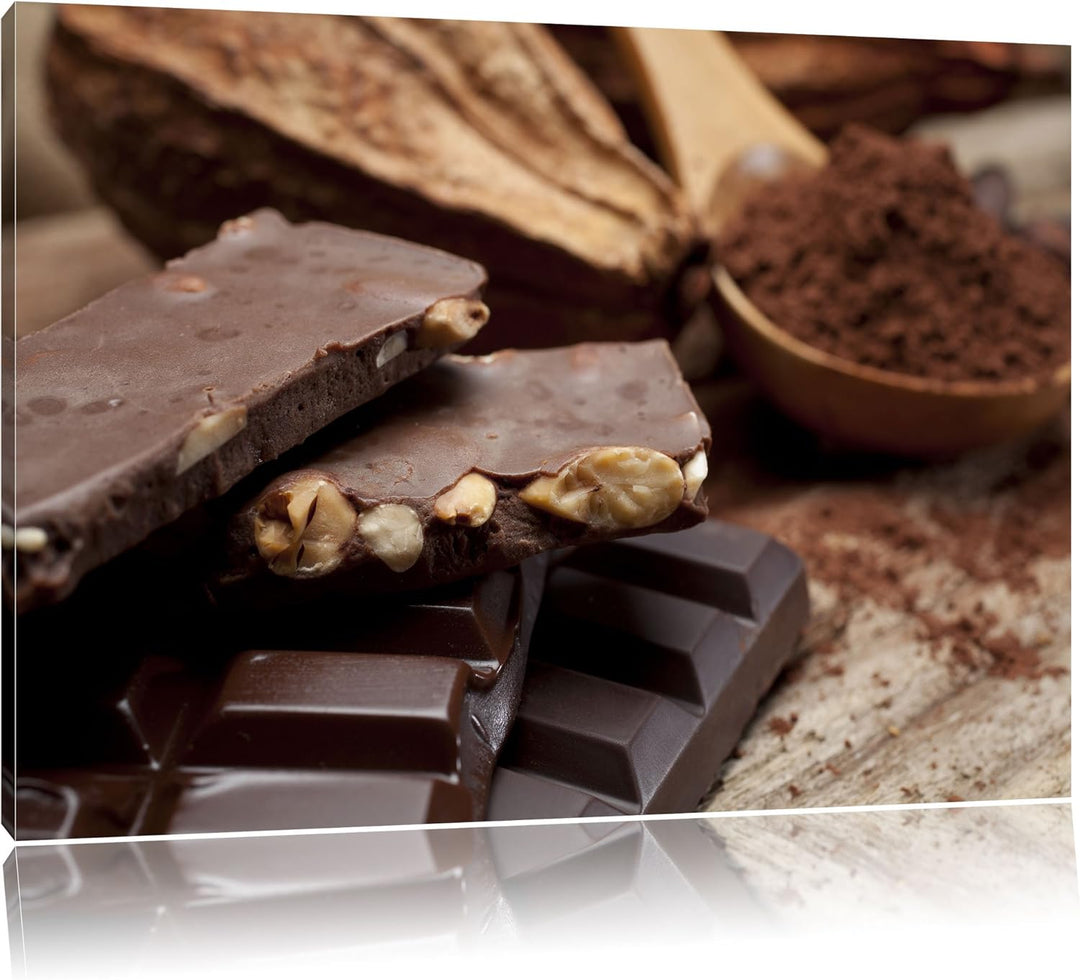 Pixxprint Leckere Schokolade, Format: 100x70 auf Leinwand 1 Stück (1er Pack), 1 Stück (1er Pack)