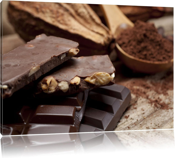 Pixxprint Leckere Schokolade, Format: 100x70 auf Leinwand 1 Stück (1er Pack), 1 Stück (1er Pack)