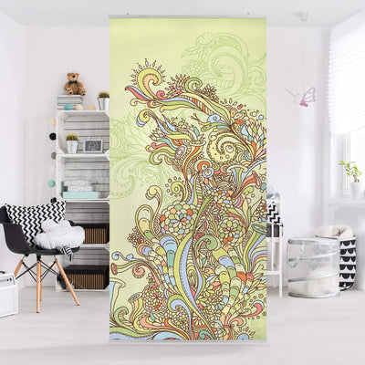 Bilderwelten Raumteiler Florale Illustration 250x120cm inkl. transparenter Halterung, inkl. transpar