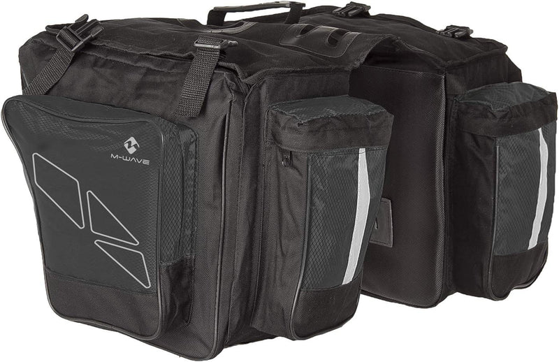 M-Wave Gepäcktasche 3-fach Traveller, schwarz/ grau, 62 l inkl. Regenhaube Single, inkl. Regenhaube