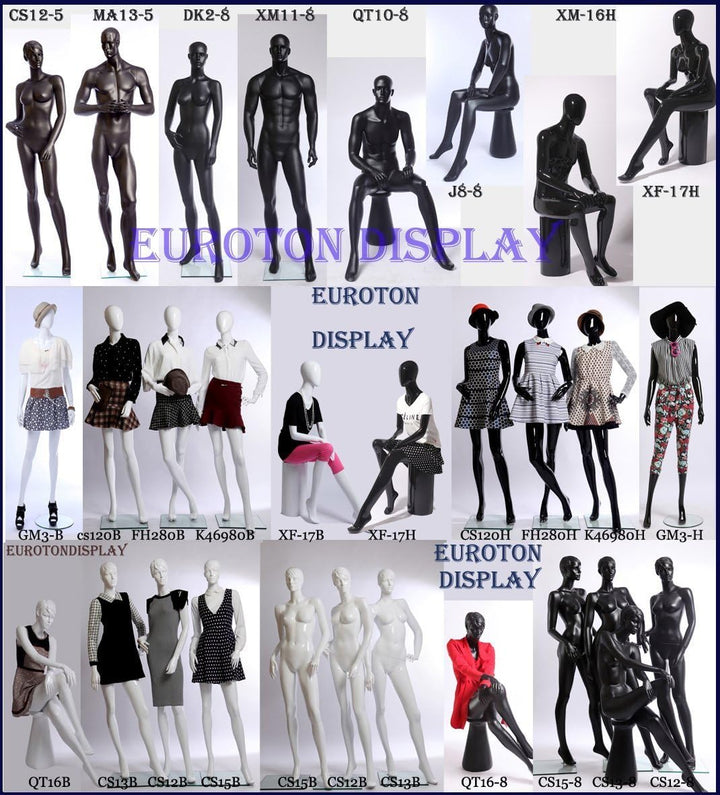 Euroton NEU weibliche sitzende Schaufensterpuppe A-5 Mannequin Figur weiblich Hautfarbe mit Hocker