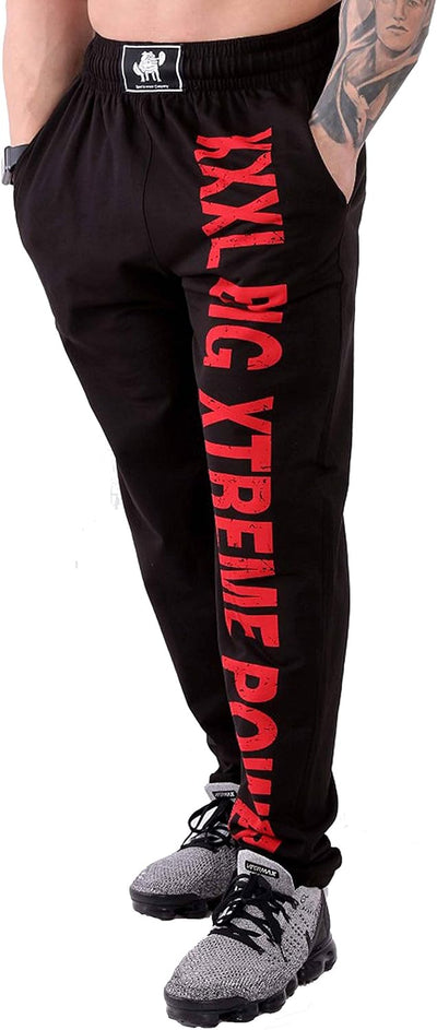 BIG SM SPORTSWEAR MUSCLEWEAR Herren Sporthose Jogginghose Trainingshose Bodyhose Bodybuilding schwar