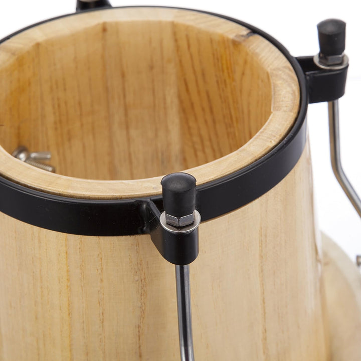 RockJam RJ-100300 7" and 8" Bongo Set with Padded Bag and Tuning Wrench Natural Natural Single, Natu