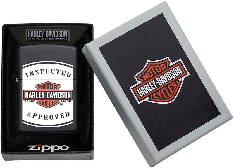 ZIPPO – Sturmfeuerzeug, Harley Davidson Inspected Approved, Color Image, Black Matte, nachfüllbar, i