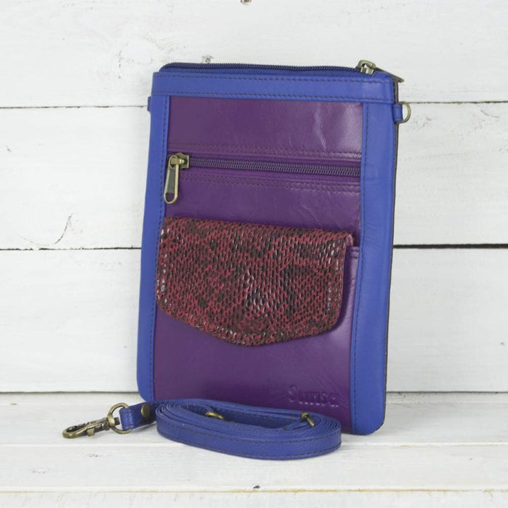 Sunsa Damen Leder Umhängetasche. Kleine Schultertasche auch als Trachtentasche oder Partytasche. Min