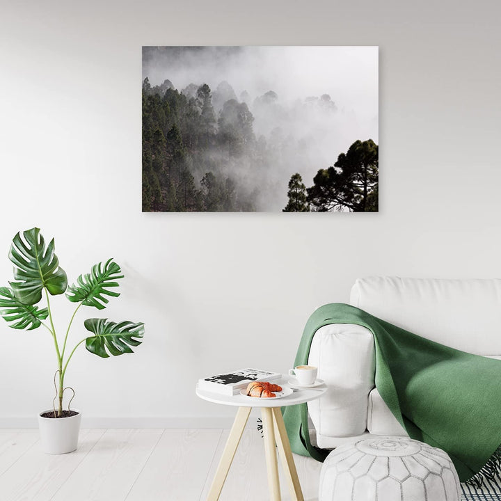 Feeby Leinwand Bilder - Natur - Wald - 120x80 cm- Deko Wohnzimmer - Wandbilder Schlafzimmer - Deko A