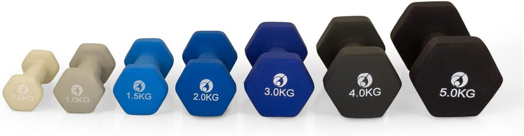 AFH Webshop Gymnastikhanteln | Hanteln | NEOPRENE | Kurzhanteln | Paar | 2 x 5,00 kg | schwarz