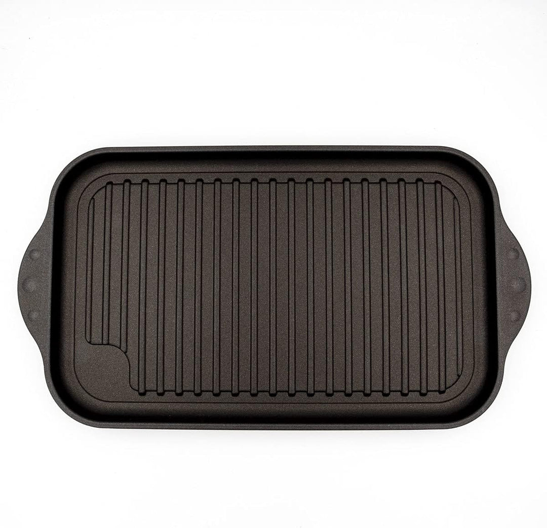 NOWA Grill- und Teppanyakiplatte, LxBxH 37,5x22x2 cm, backofenfest bis 300 °C, Antihaft beschichtet,