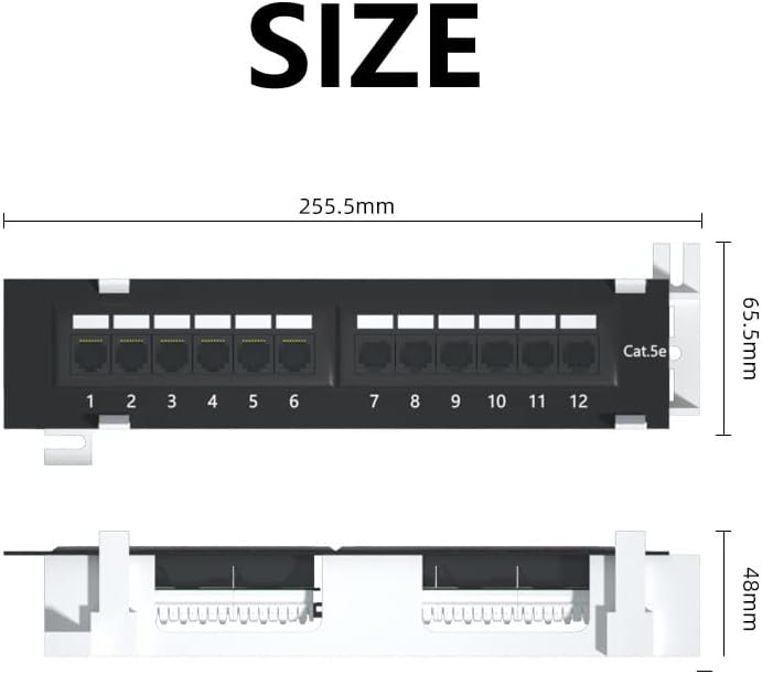 1U 12 Ports Cat6 Unshield Wallmount Patch Panel UTP Ethernet Patch Panel mit RJ45 Cat6 Adapter Patch