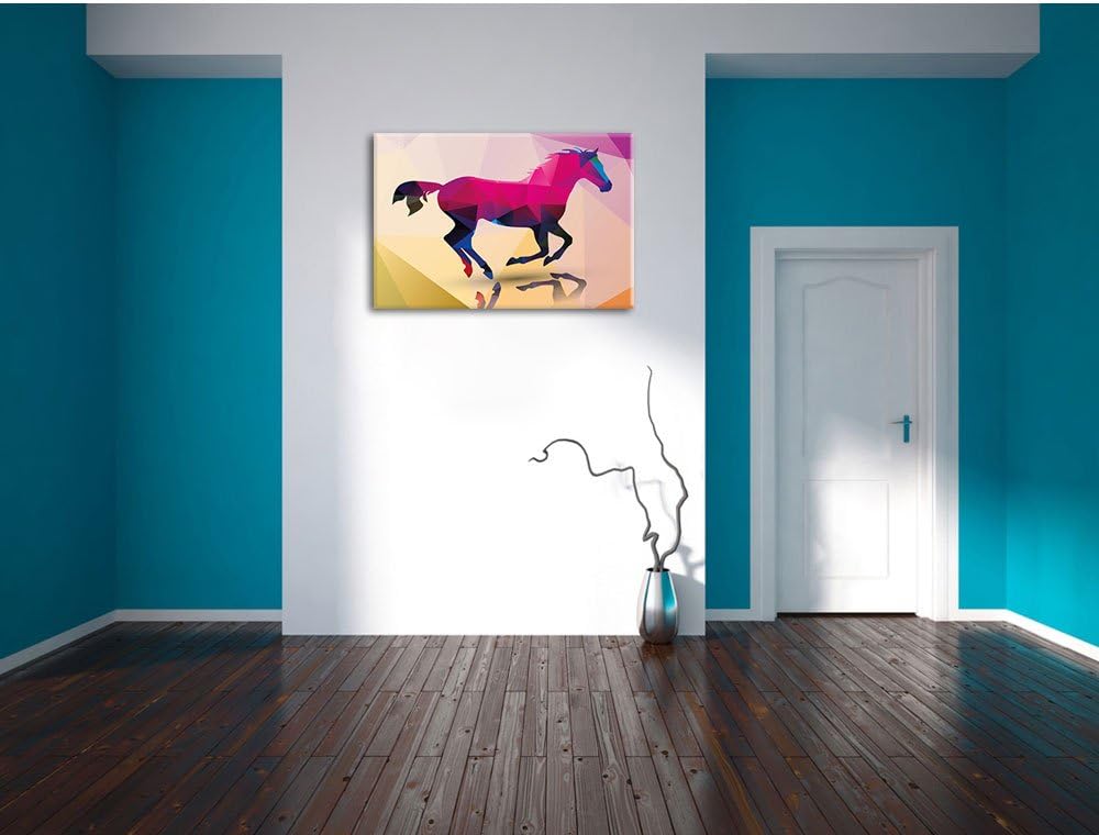 schönes Vector Pferd weiss, Format: 100x70 auf Leinwand, XXL riesige Bilder fertig gerahmt mit Keilr