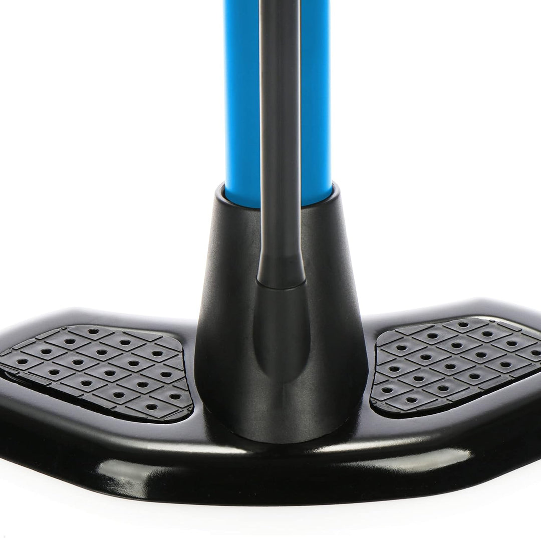 com-four® Fahrradpumpe mit Rahmenhalterung - Luftpumpe mit verschiedenen Adaptern - Ball-Pumpe für F