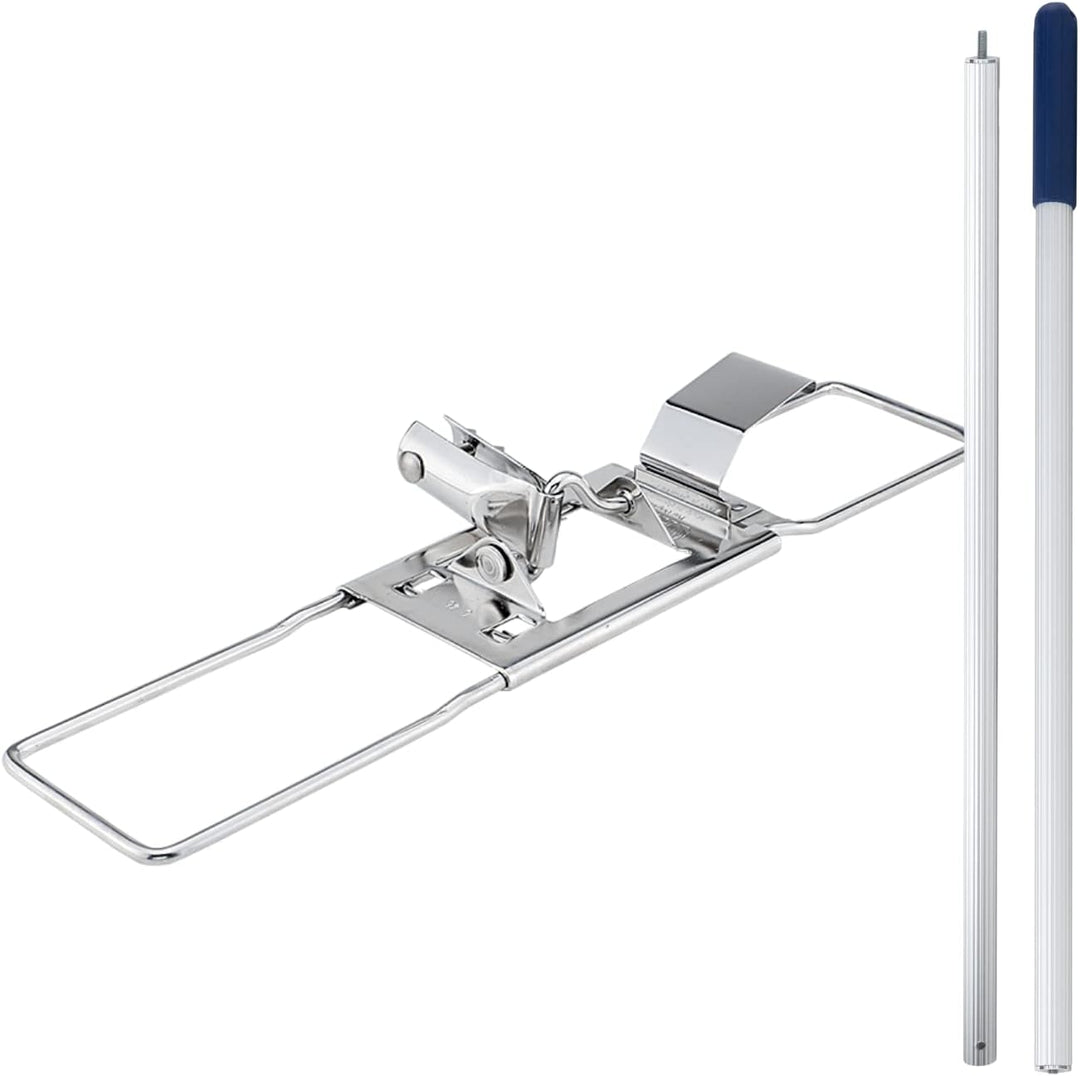 Ha-Ra Bodenexpress 42cm aus Edelstahl mit Aluminium-Stiel I robuster Boden-Wischer zur Reinigung für