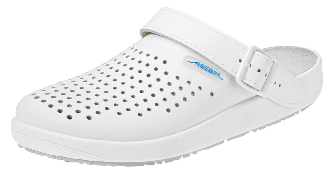 Abeba Clog 9300 - rubber Glattleder weiss, perforiert, zertifiziert, 43 43 EU, 43 EU