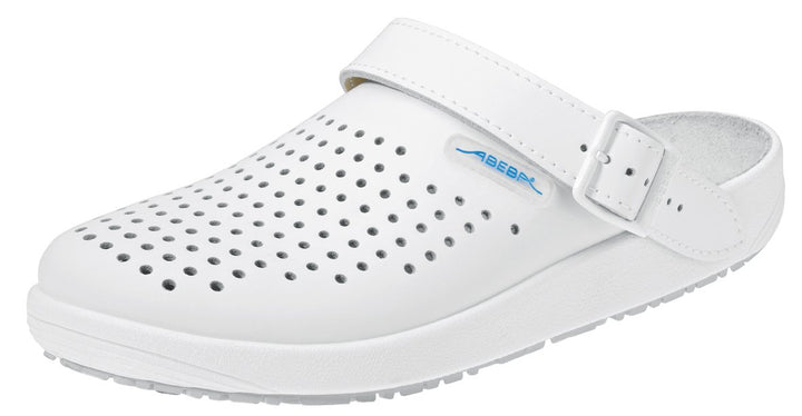 Abeba Clog 9300 - rubber Glattleder weiss, perforiert, zertifiziert, 43 43 EU, 43 EU