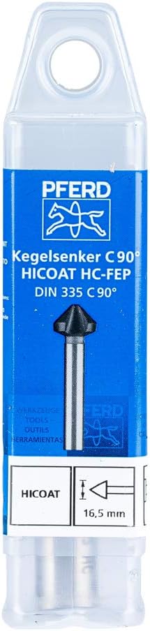 PFERD HSS Kegel-/Entgratsenker | 90°, Ø 16,50 mm, Schaft-ø 10 mm, DIN 335 C | 25202146 - HICOAT besc