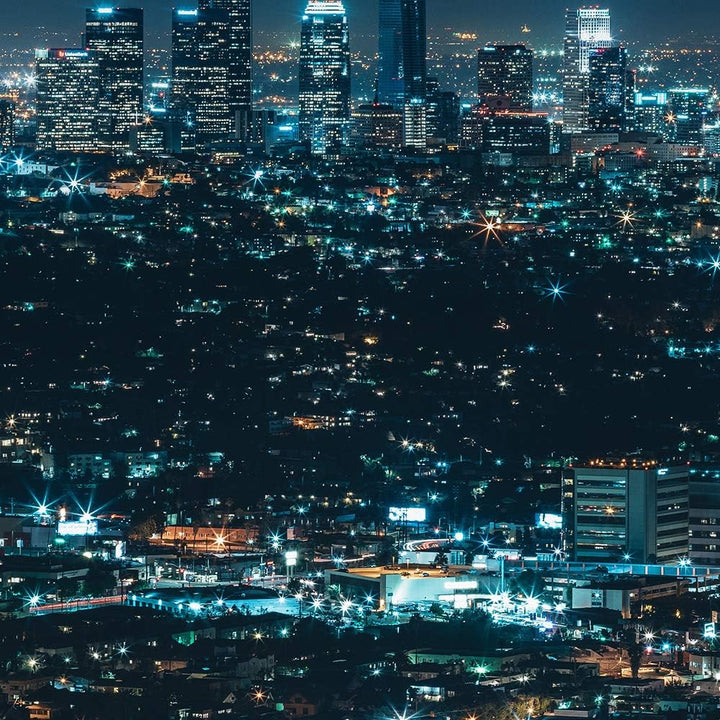 Feeby Leinwandbild Stadt City 5 TLG Bild Kunstdruck Landschaft Nacht blau 100x70 cm Leinwandbild 100