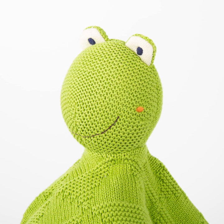 SIGIKID 39645 Strick-Schnuffeltuch Frosch Knitted Love, kuschelweiches Schmusetuch aus Baumwollstric