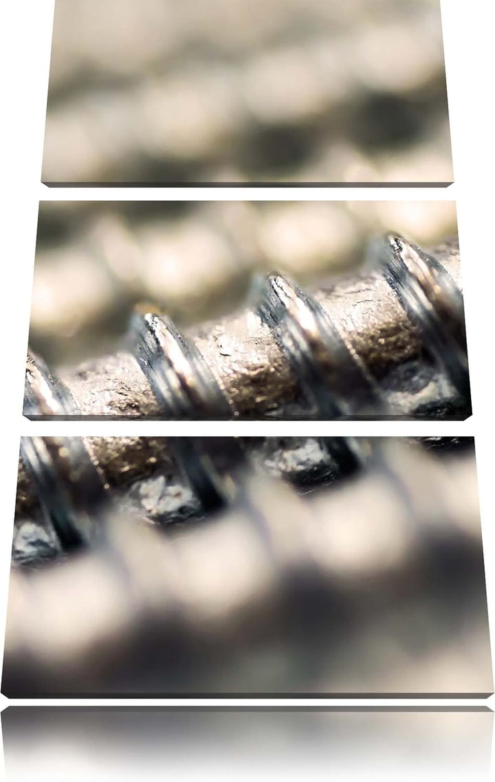 Pixxprint altes Gewinde als Leinwandbild/Grösse: 3 Teilig (120x80) cm/Wandbild/Kunstdruck/fertig bes