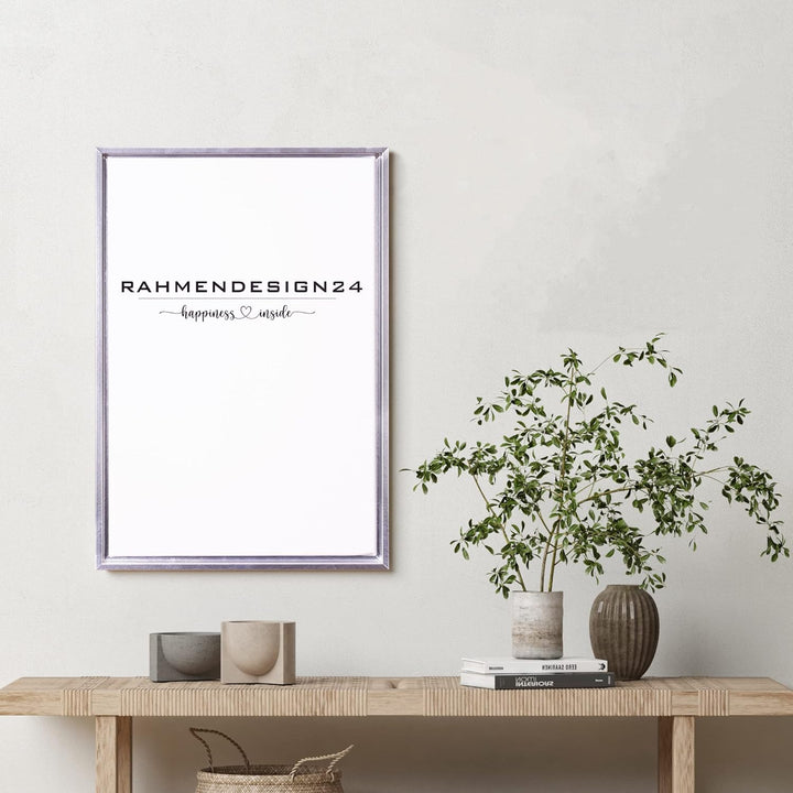 Rahmendesign24 Schattenfugenrahmen Oslo für Keilrahmenbilder und Leinwände 50x70 Silber (hochglanz)
