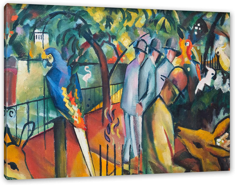 Generisch August Macke - Zoologischer Garten als Leinwandbild / Grösse: 100x70 cm / Wandbild / Kunst