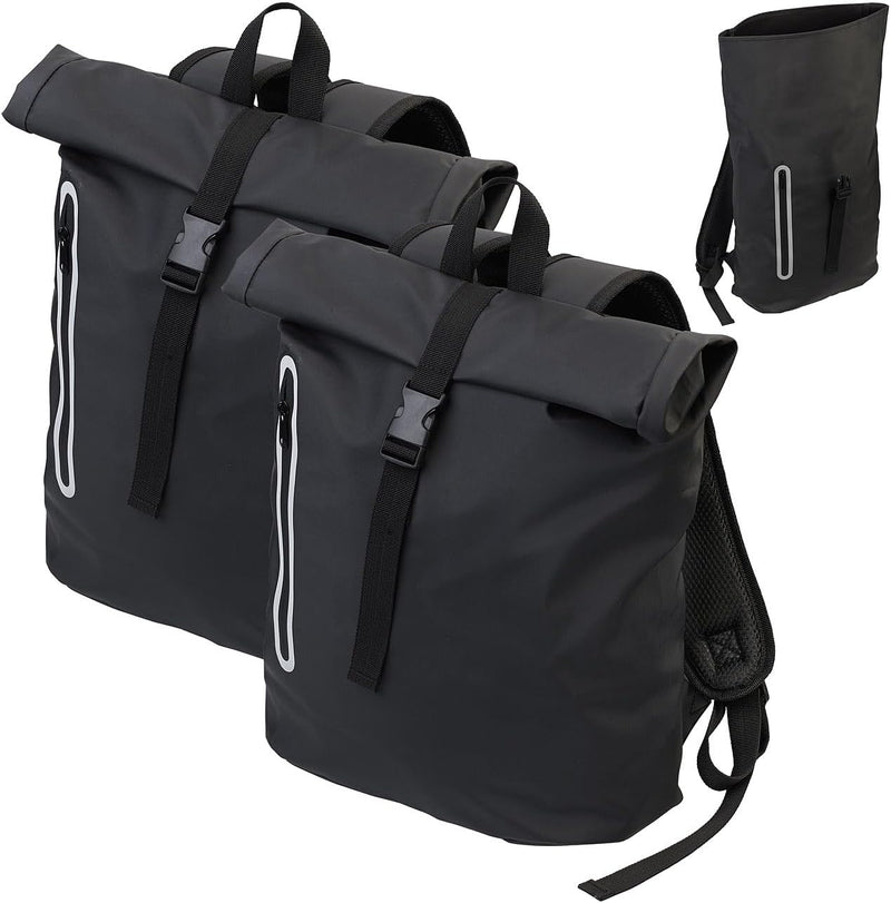 Xcase Laptop Tasche: 2er-Set Rolltop-Rucksäcke mit gepolstertem Laptop-Fach, wasserfest (Cityrucksac