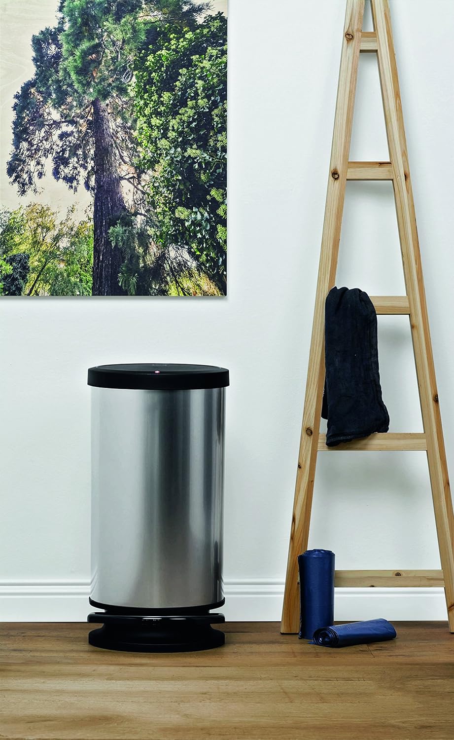 Mülleimer 30l mit Deckel Silber Metallic 30 Liter, Silber Metallic 30 Liter