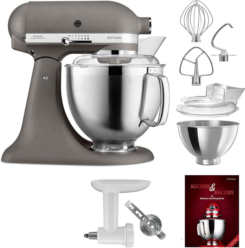 KitchenAid Küchenmaschine Artisan - P26 Starter Set 185er (FleischwKS) - 5KSM185PSEGR inkl. Fleischw