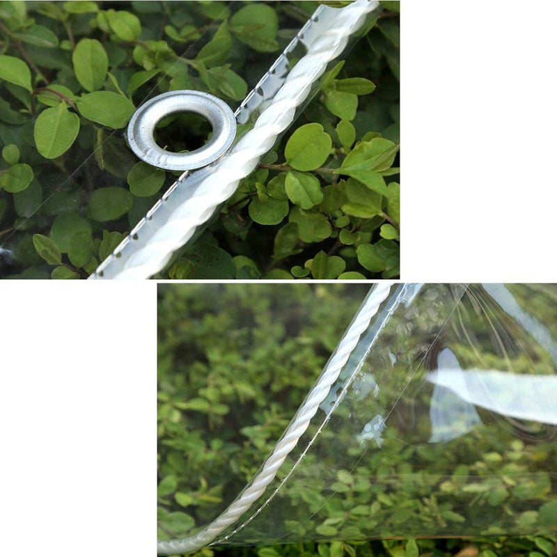 Plane Transparent mit Ösen wasserdichte Abdeckplane PVC - 420g/m² - 0,3 mm Dick, Gartenmöbel Schutzh