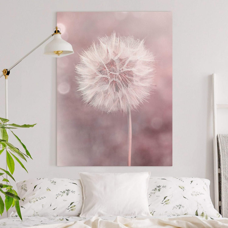 Bilderwelten Leinwandbild Pusteblume Bokeh rosa 40 x 30cm Recycled Canvas 40cm x 30cm - Recycled Can