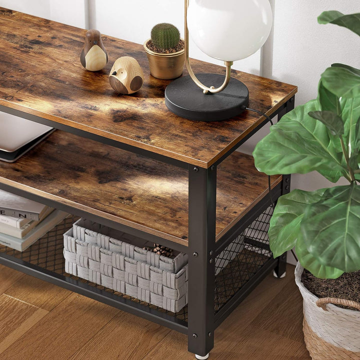 VASAGLE Fernsehtisch für Fernseher bis zu 43 Zoll, TV-Schrank im Industrie-Design, Konsole, Lowboard