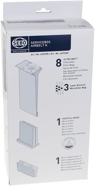 Beutel Staubsaugerbeutel Sebo + 3 Filter K Referenz: 6695 Für Staubsauger Hochdruckreiniger Sebo