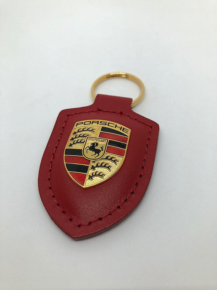 ORIGINAL Porsche Schlüsselanhänger ROT Leder mit Wappen WAP0500920E