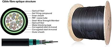 Elfcam® - 70m Gepanzerte Glasfaser-Kabel LC/APC auf SC/APC Simplex Singlemode, 9/125µm OS2, FTTH LWL