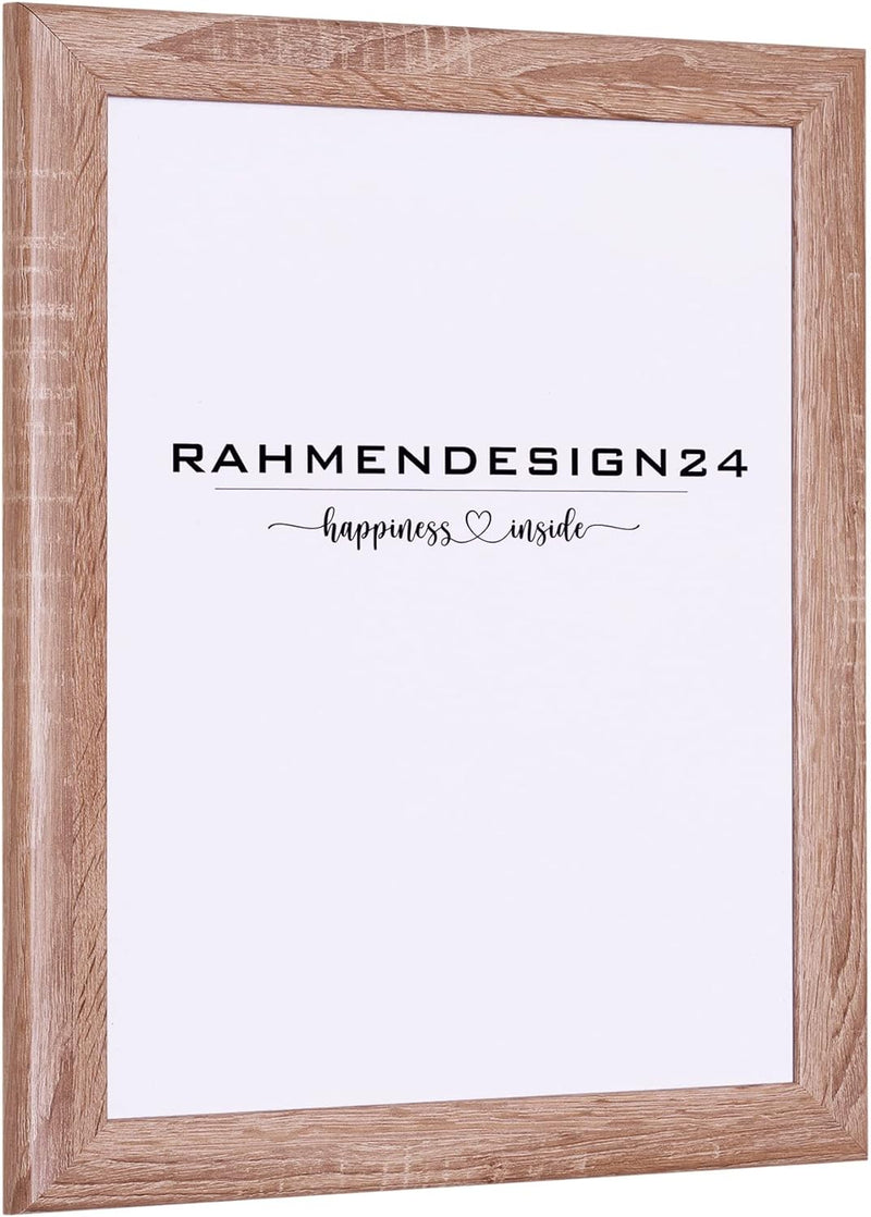 Rahmendesign24 Bilderrahmen Fiona 50x70 (POSTERFORMAT) Sonoma Eiche Fotorahmen, Wechselrahmen, Poste