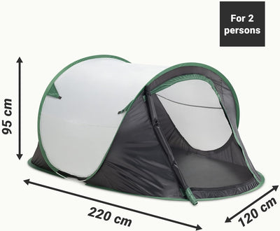 JEMIDI Pop Up Wurfzelt 2 Personen - Zelt 220x120x95cm - 2 Mann Campingzelt Trekkingzelt Strandzelt -