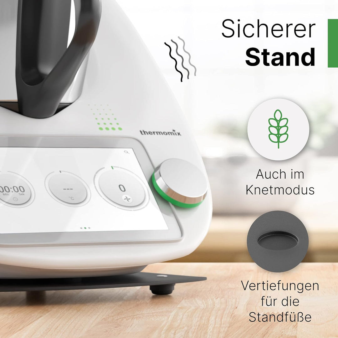 Gleitbrett kompatibel mit dem Thermomix TM6 / TM5 in schwarz - perfektes Zubehör passend für deinen