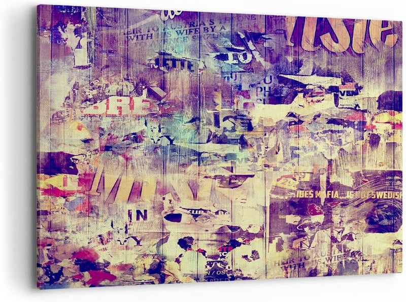 Bilder auf Leinwand 100x70cm Leinwandbild mit Rahmen Graffiti modern Gross Wanddeko Bild Schlafzimme